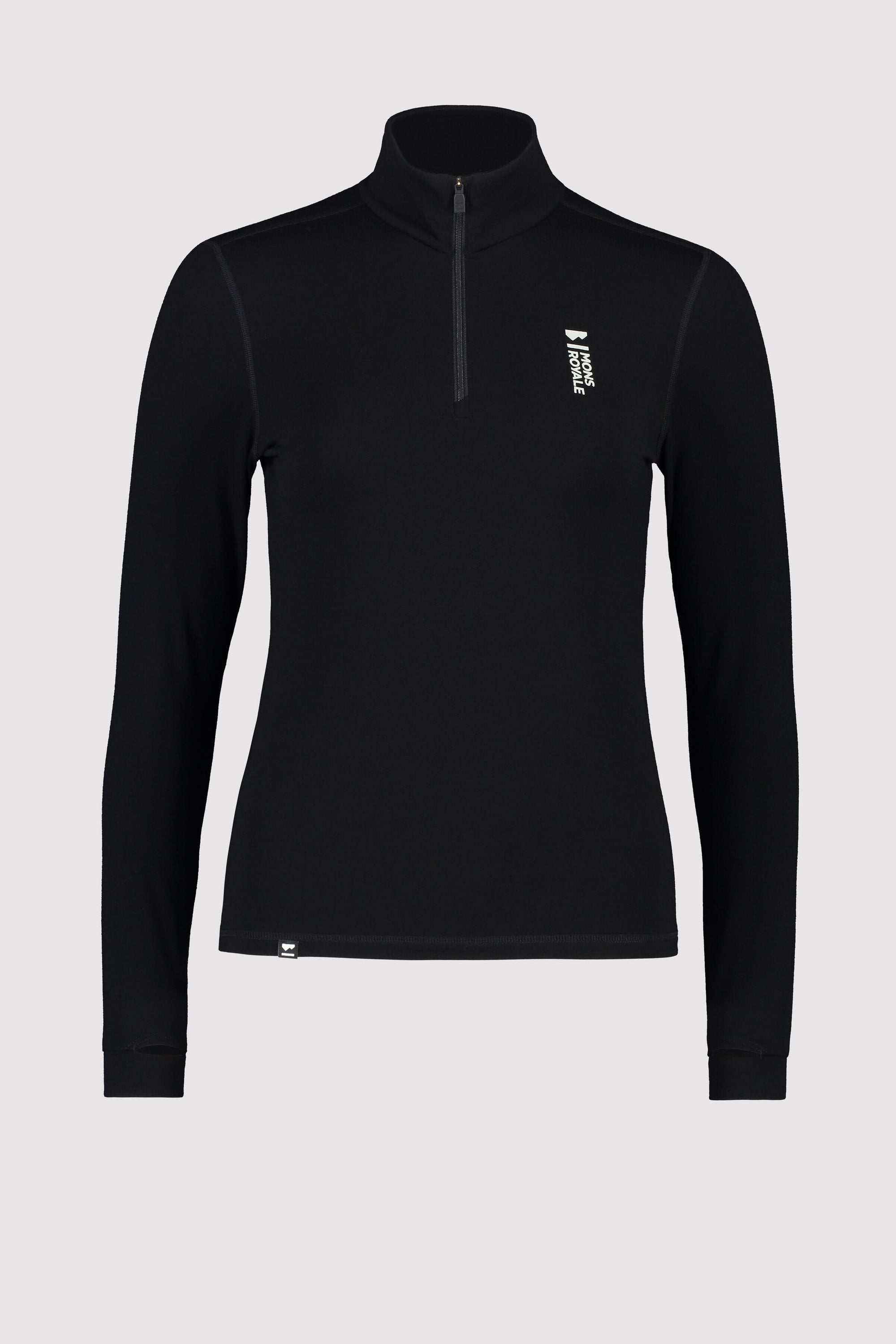 Mons Royale Cascade 1/4 Zip LS women black