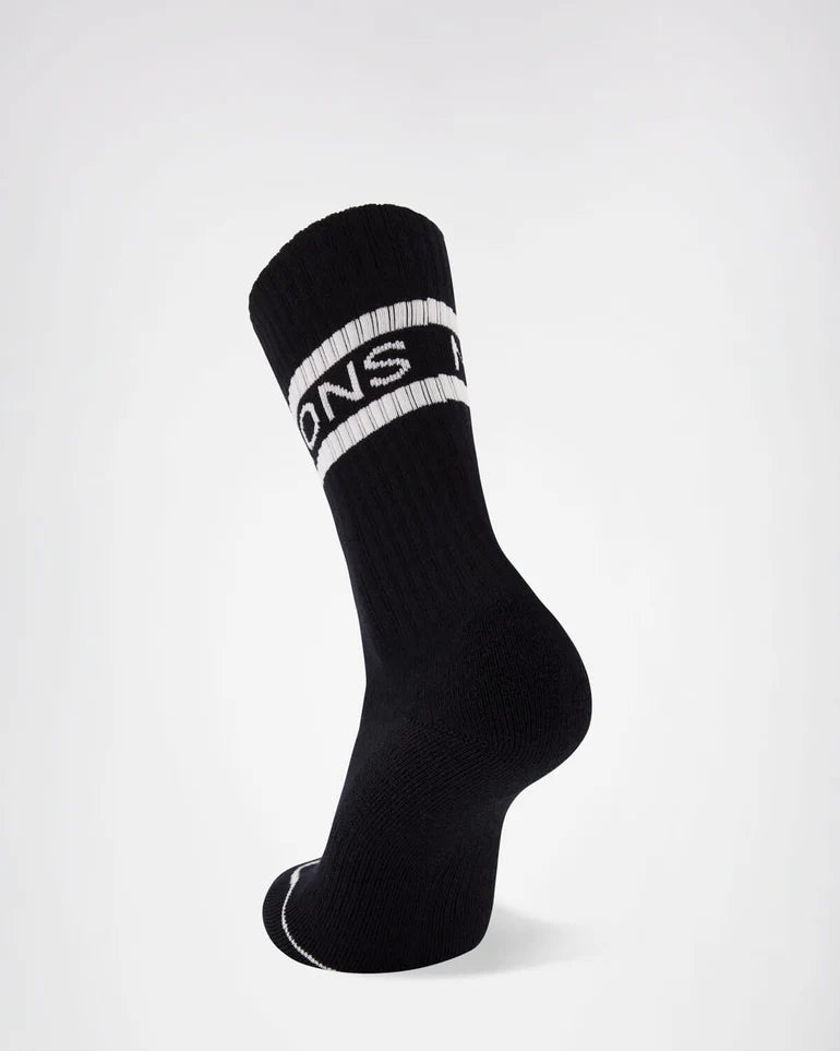 Mons Royale Unisex Signature Merino Crew Sock - black white