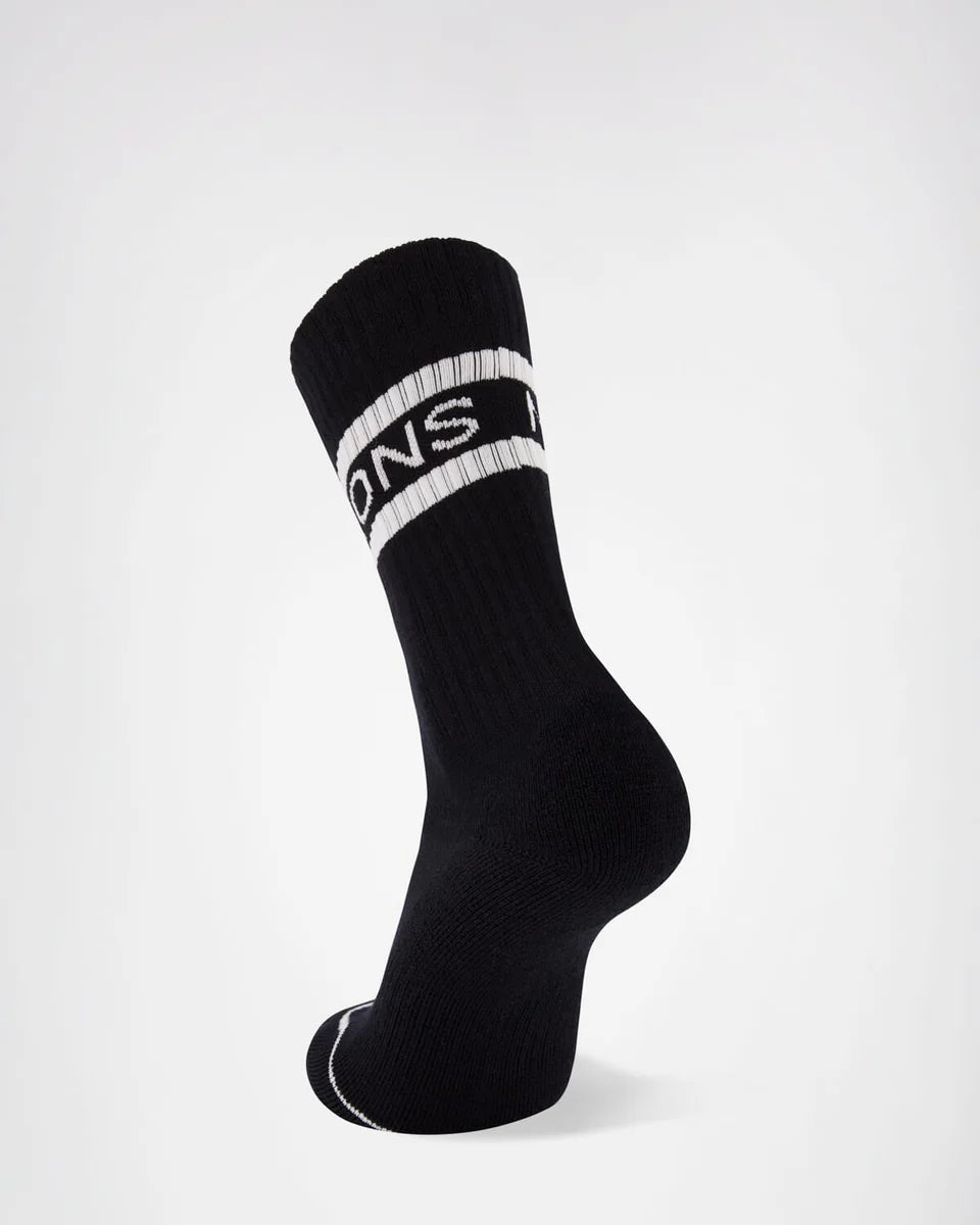 Mons Royale Unisex Signature Merino Crew Sock - black white