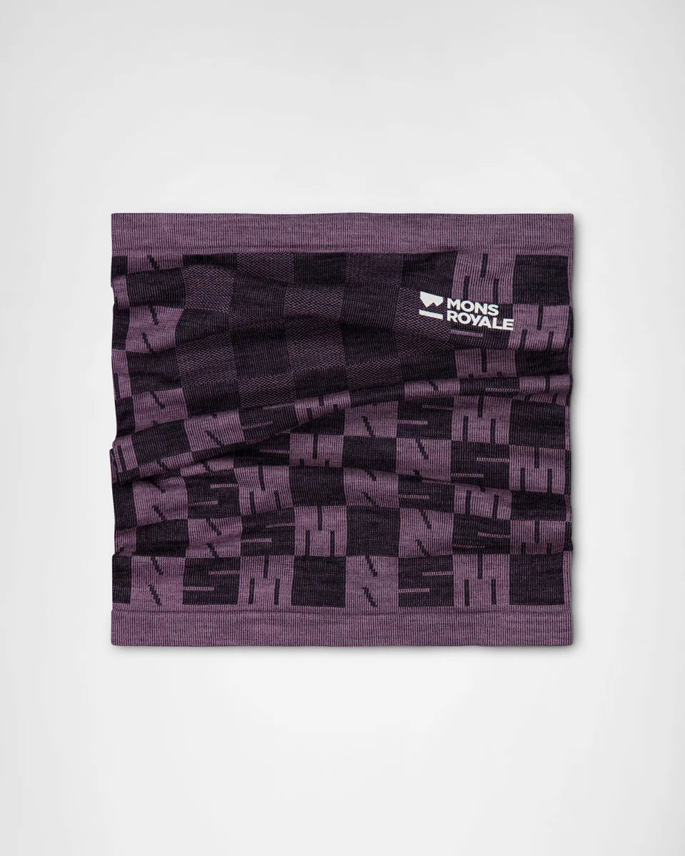 Mons Royale Unisex Ascender Neckwarmer ALU mauve / black