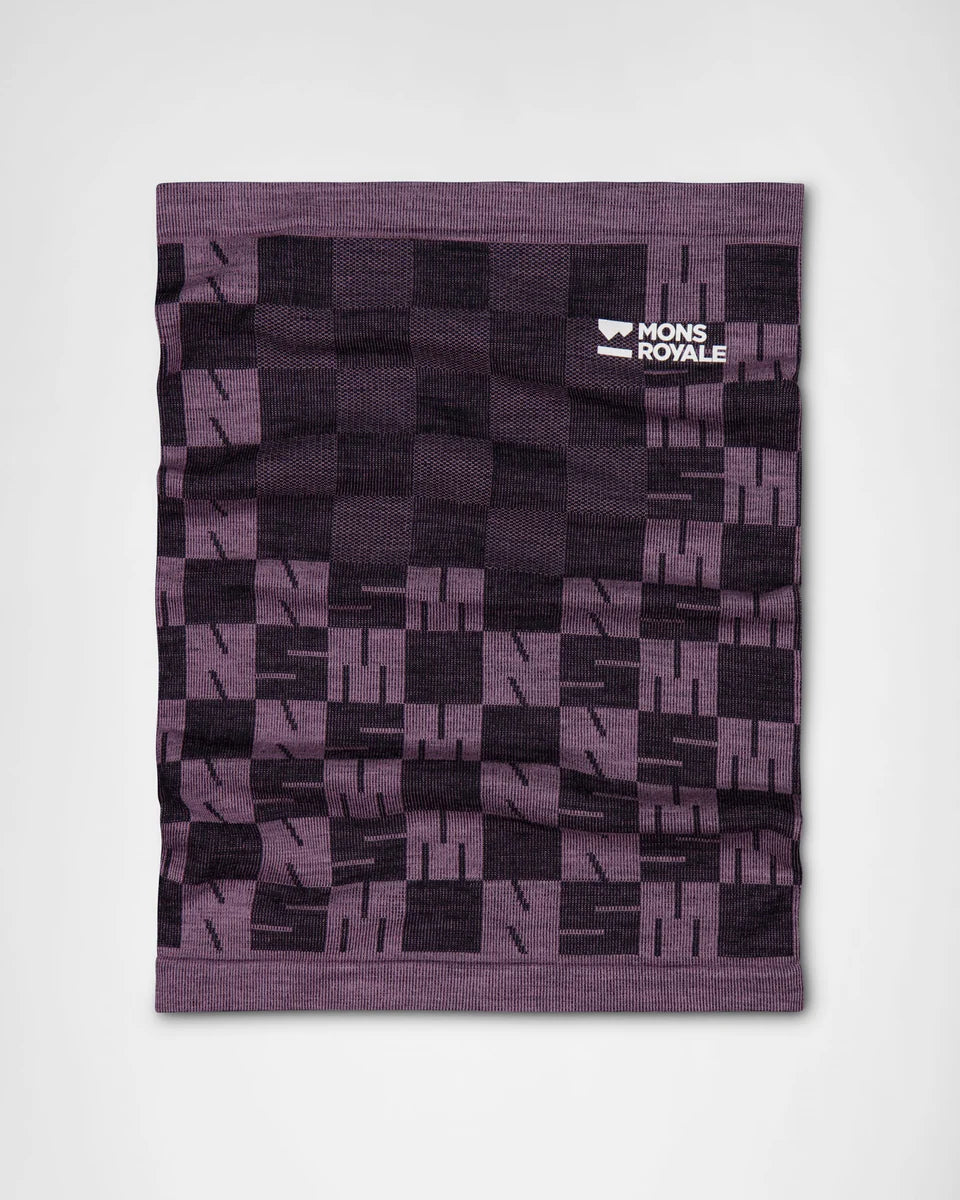 Mons Royale Unisex Ascender Neckwarmer ALU mauve / black