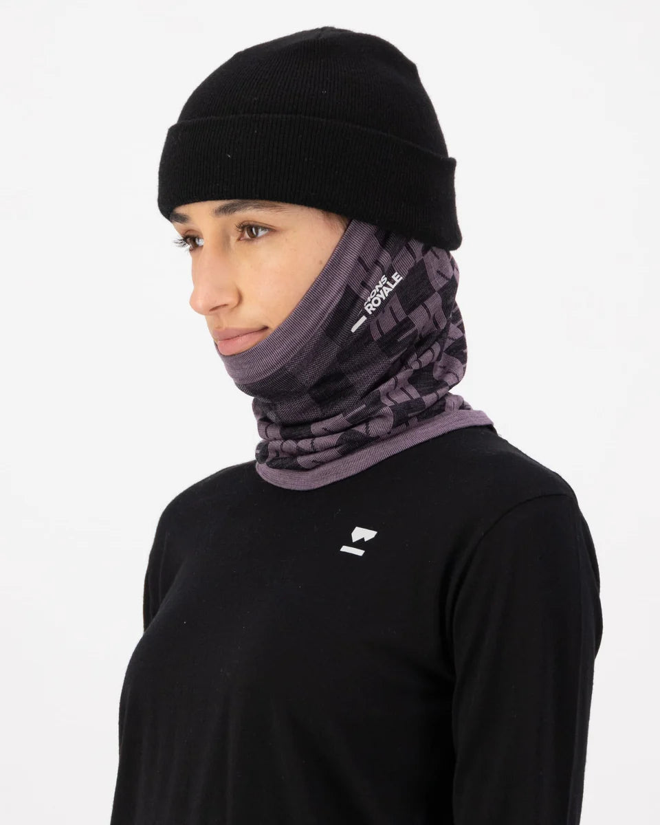 Mons Royale Unisex Ascender Neckwarmer ALU mauve / black