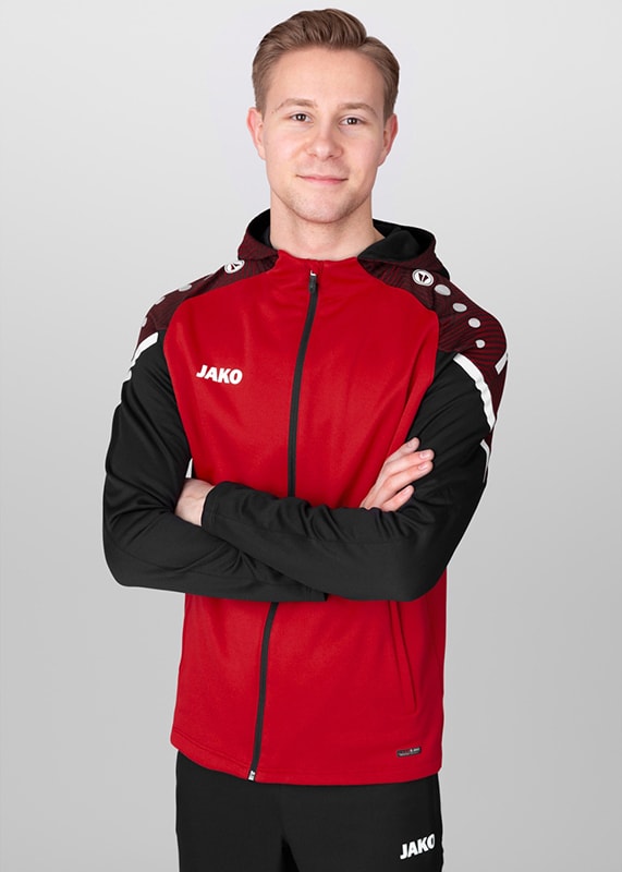 Jako Kapuzenjacke Performance rot schwarz
