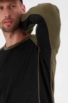 Mons Royale Temple Tech Langarmshirt-dark olive-black