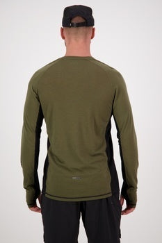 Mons Royale Temple Tech Langarmshirt-dark olive-black