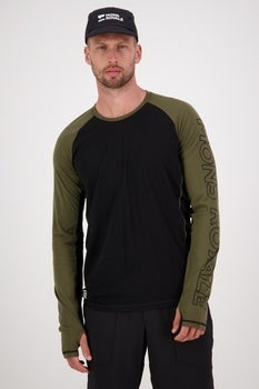 Mons Royale Temple Tech Langarmshirt-dark olive-black
