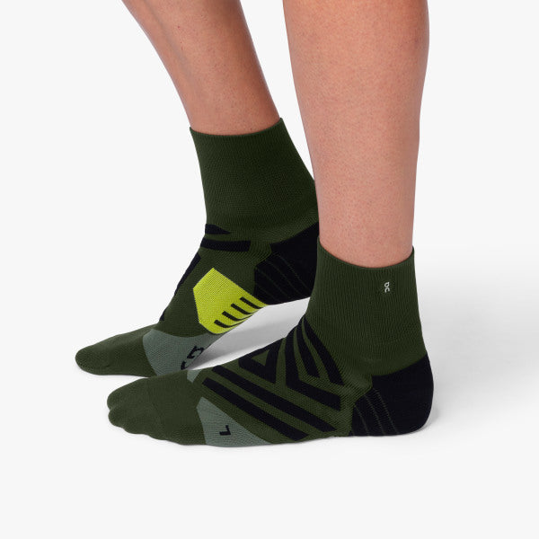 On Mid Sock jungle/lime