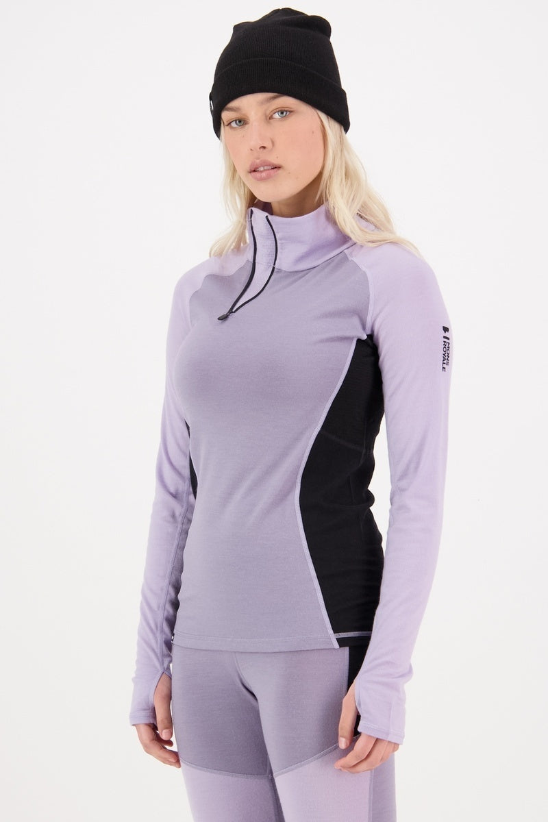 Mons Royale Olympus Half Zip wmn-thistle cloud
