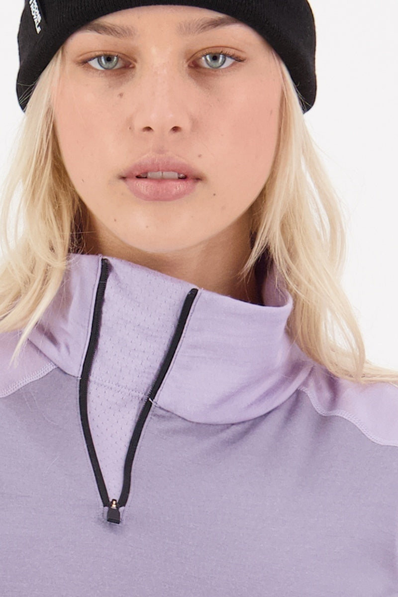 Mons Royale Olympus Half Zip wmn-thistle cloud