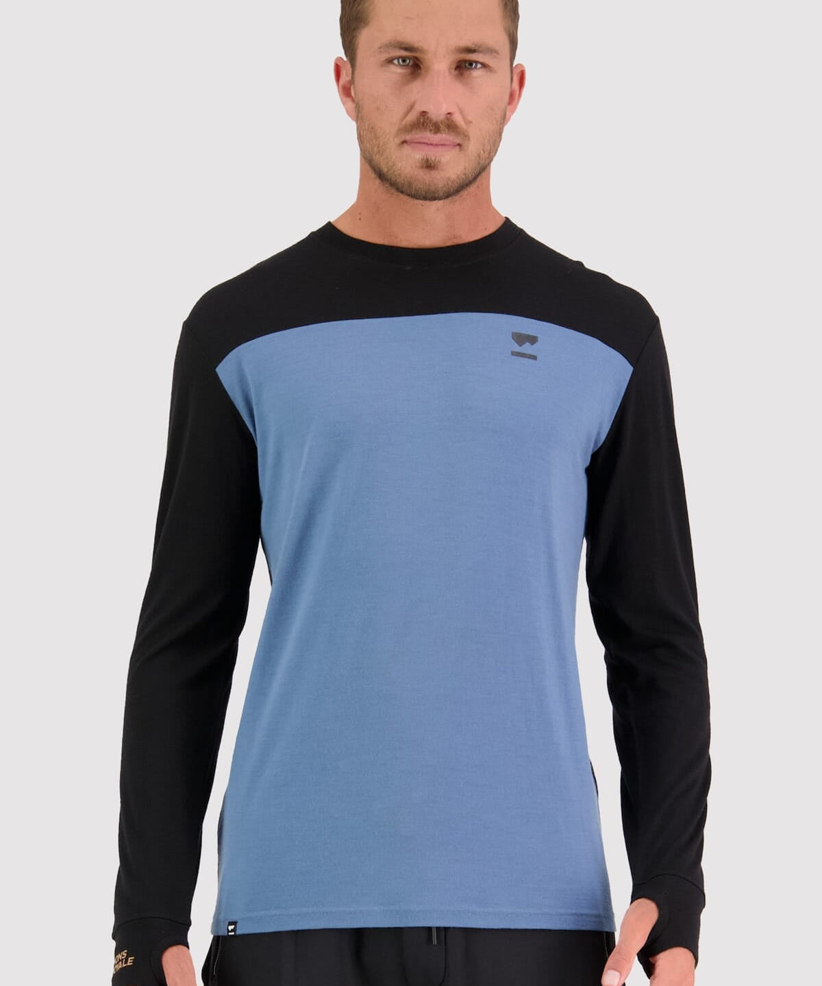 Mons Royale Yotei Langarmshirt black-blue slate