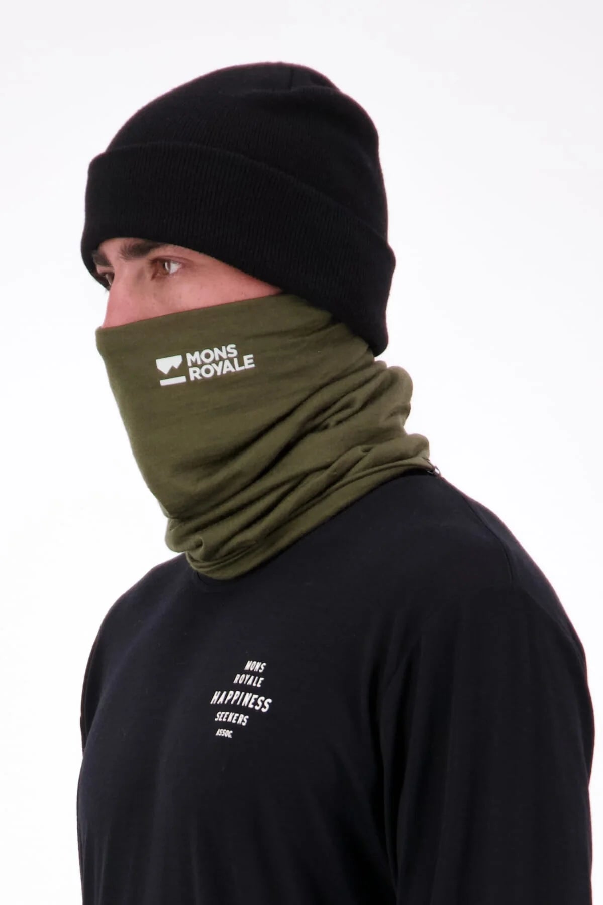 Mons Royale 100 % Merino Neckwarmer Flex 400-dark olive