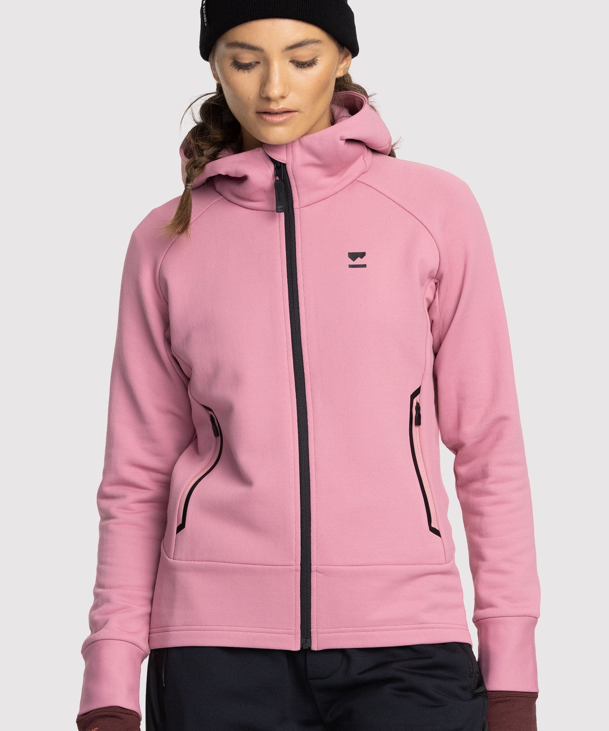 Mons Royale Nevis Wool Fleece Hood women - dusty pink