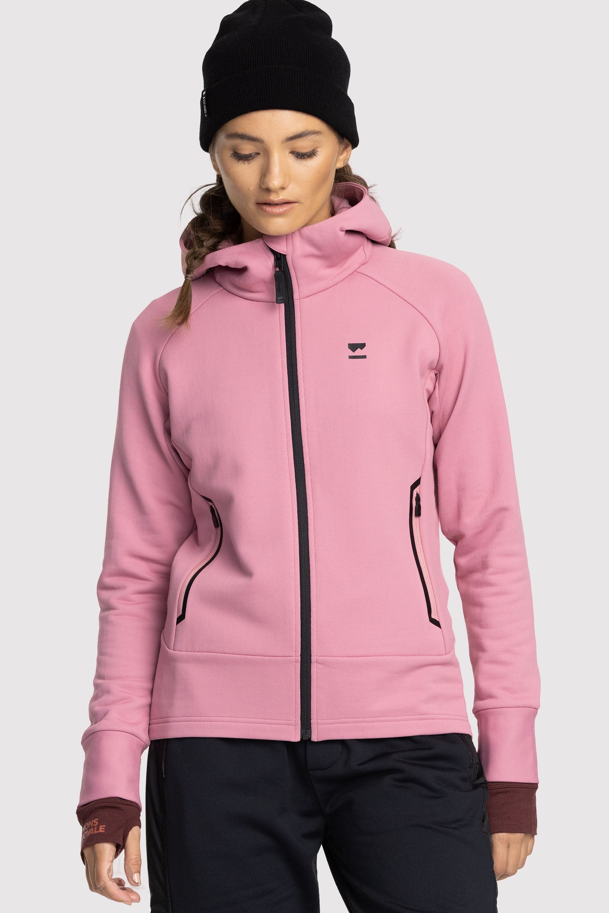 Mons Royale Nevis Wool Fleece Hood women - dusty pink