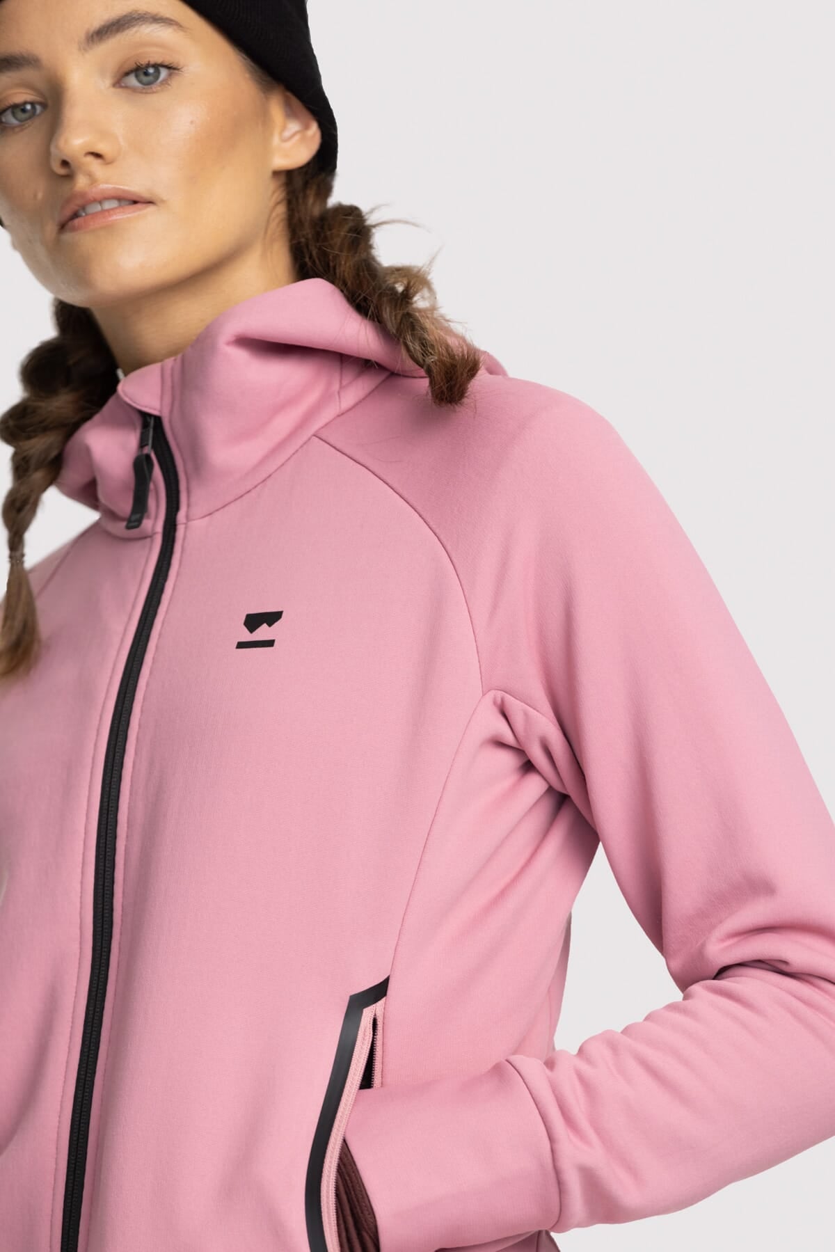 Mons Royale Nevis Wool Fleece Hood women - dusty pink