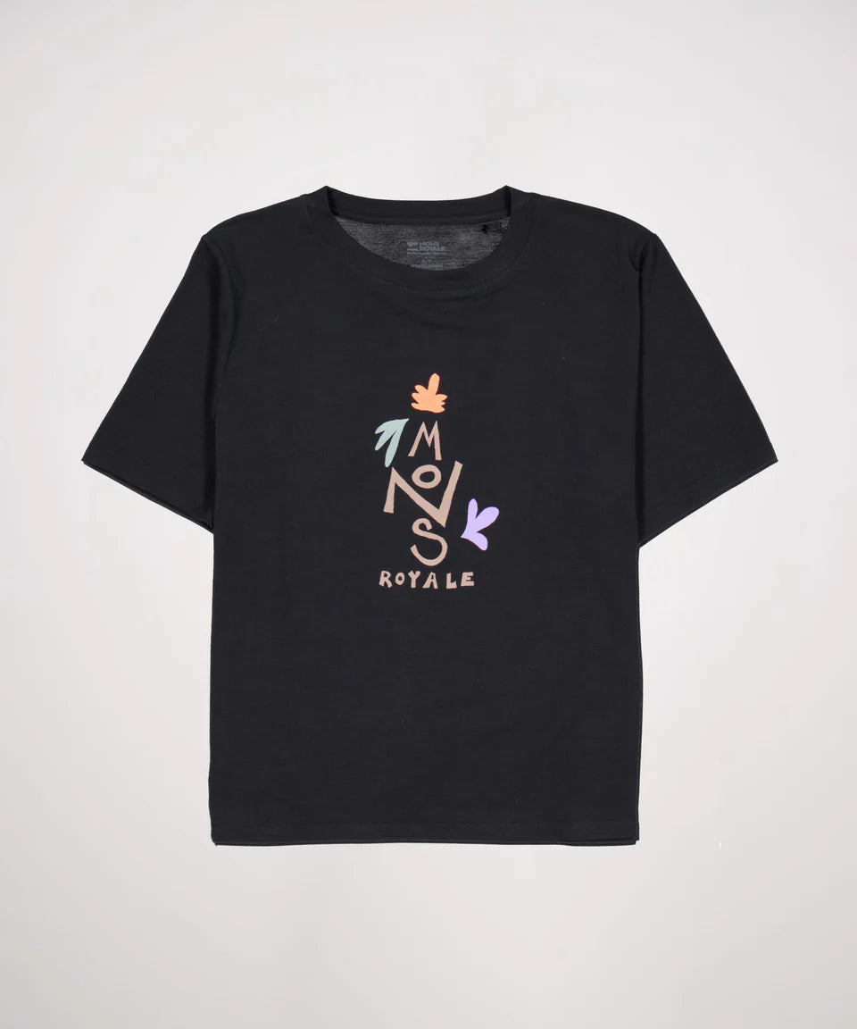 Mons Royale Icon Relaxed T-Shirt wmn Petal Type-black