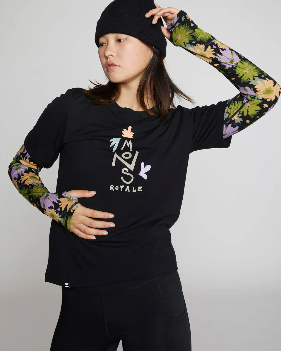 Mons Royale Icon Relaxed T-Shirt wmn Petal Type-black
