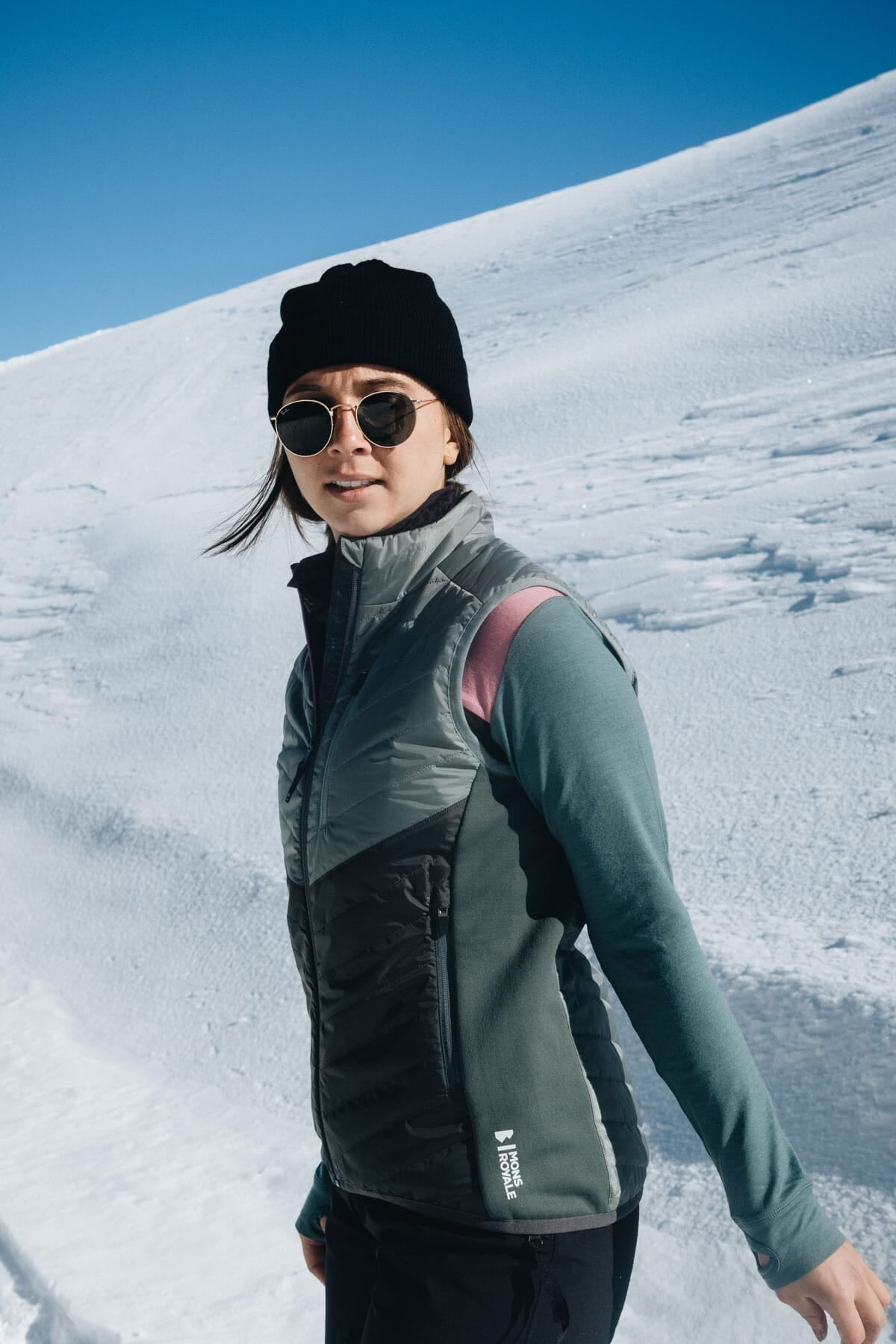 Mons Royale Neve Wool Insulation Vest women - sage