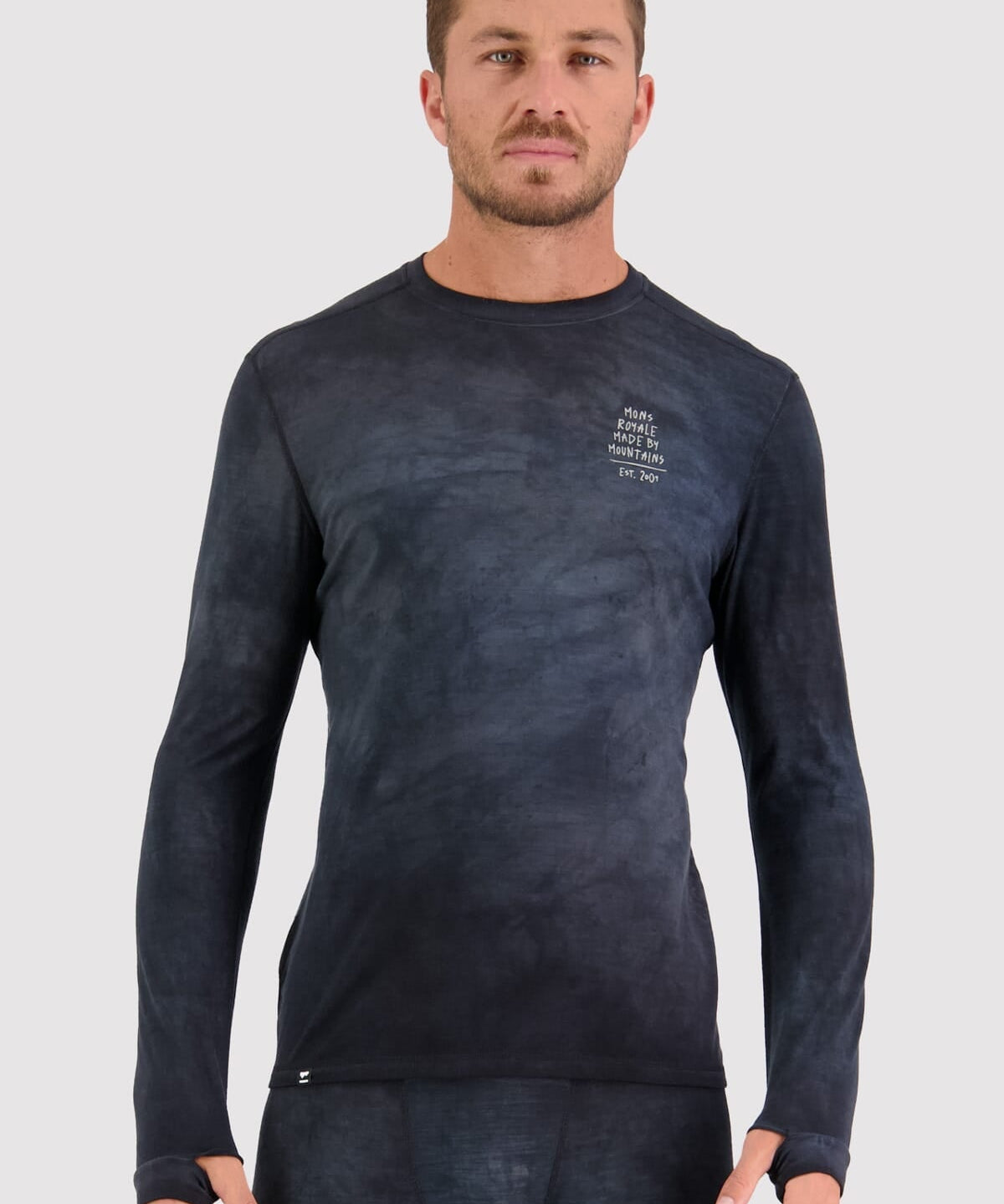 Mons Royale Cascade Langarmshirt-black acid wash