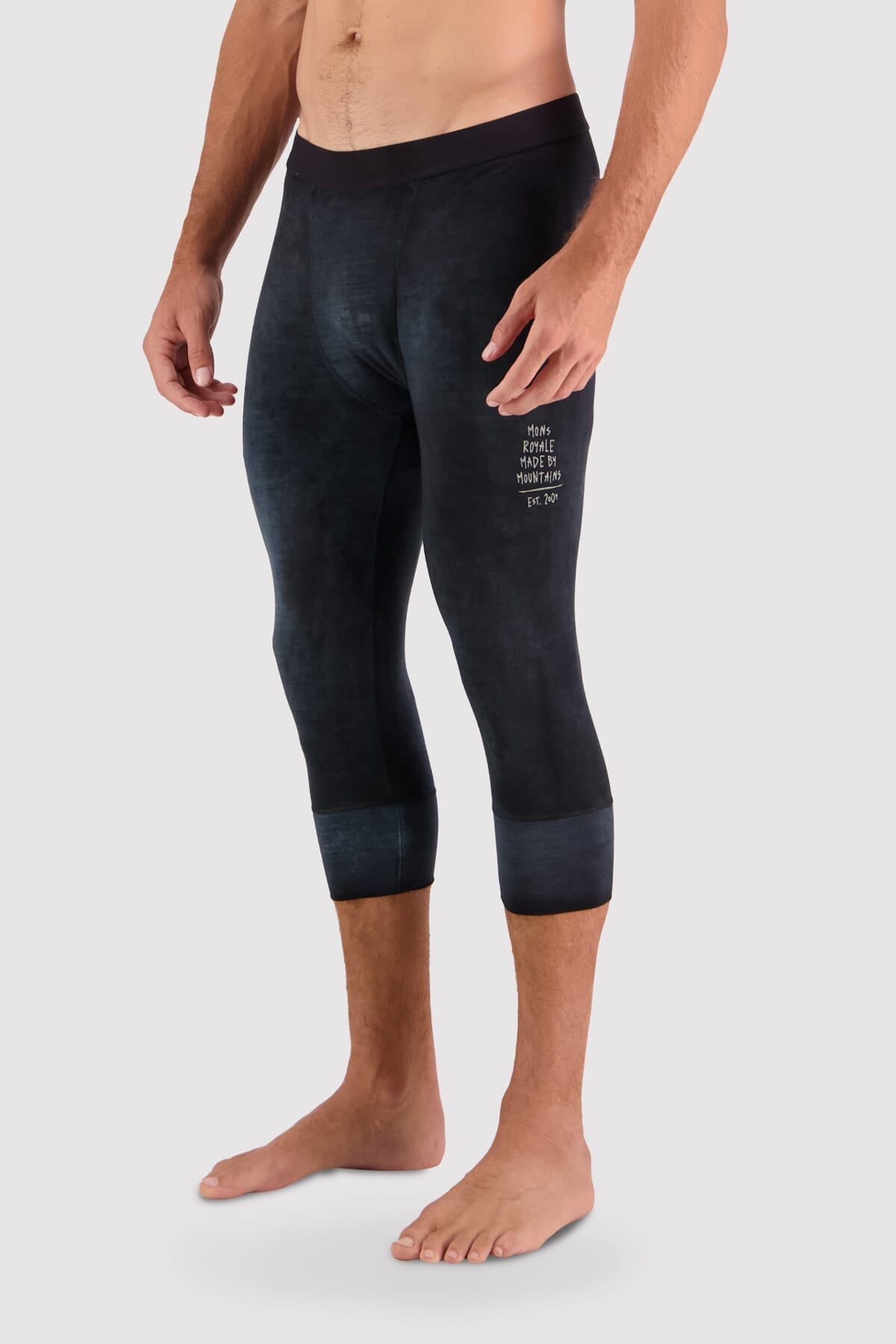 Mons Royale Cascade 3/4 Legging-black acid wash
