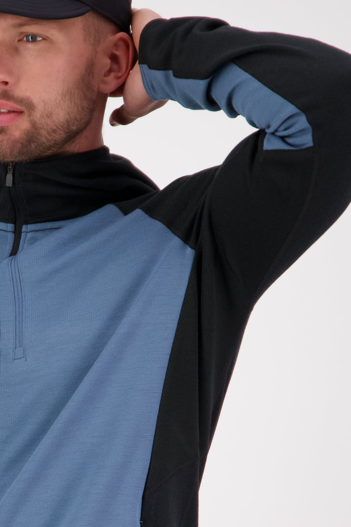 Mons Royale Approach Merino Shift Fleece Hood blue slate-black