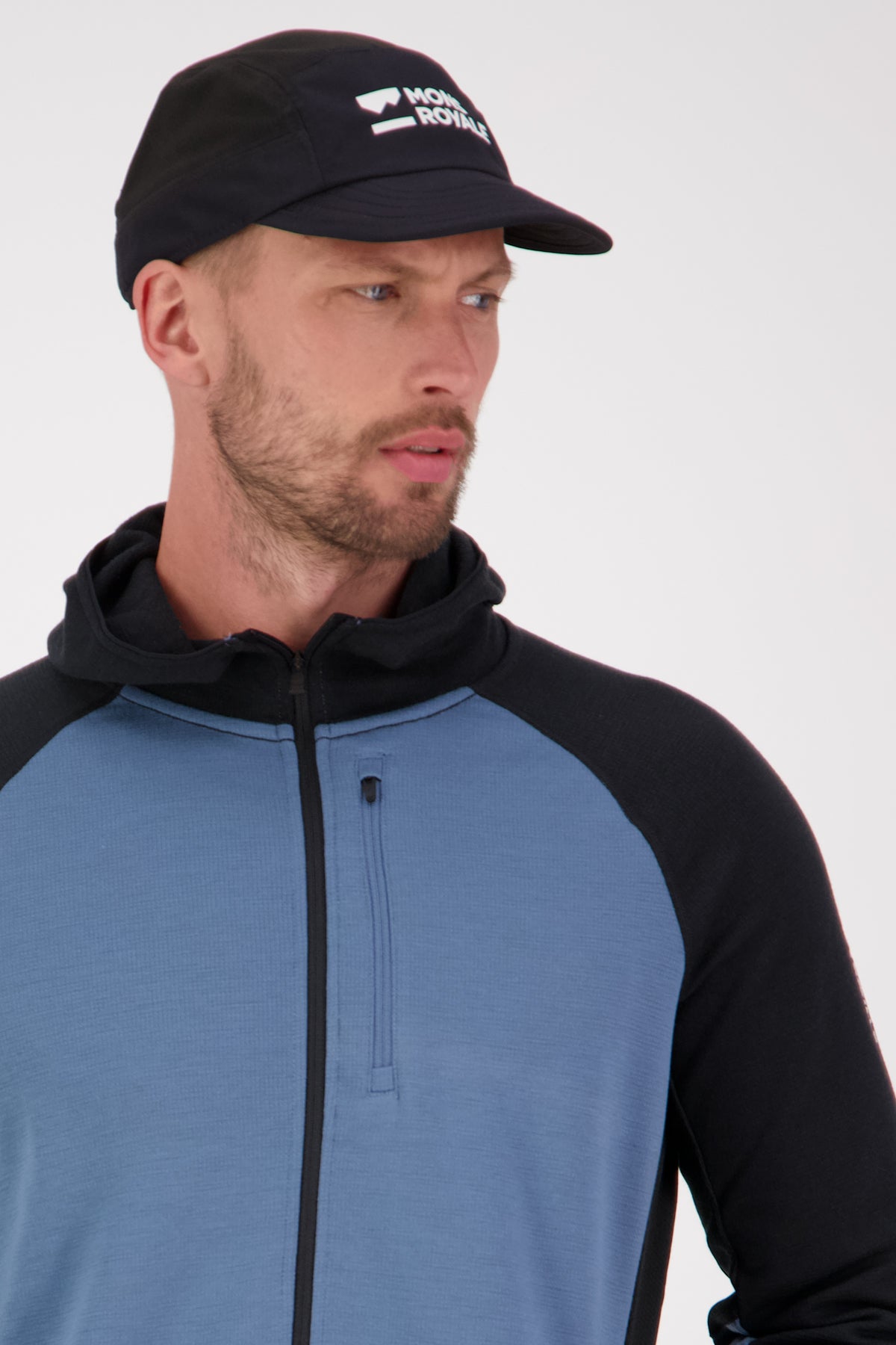 Mons Royale Approach Merino Shift Fleece Hood blue slate-black