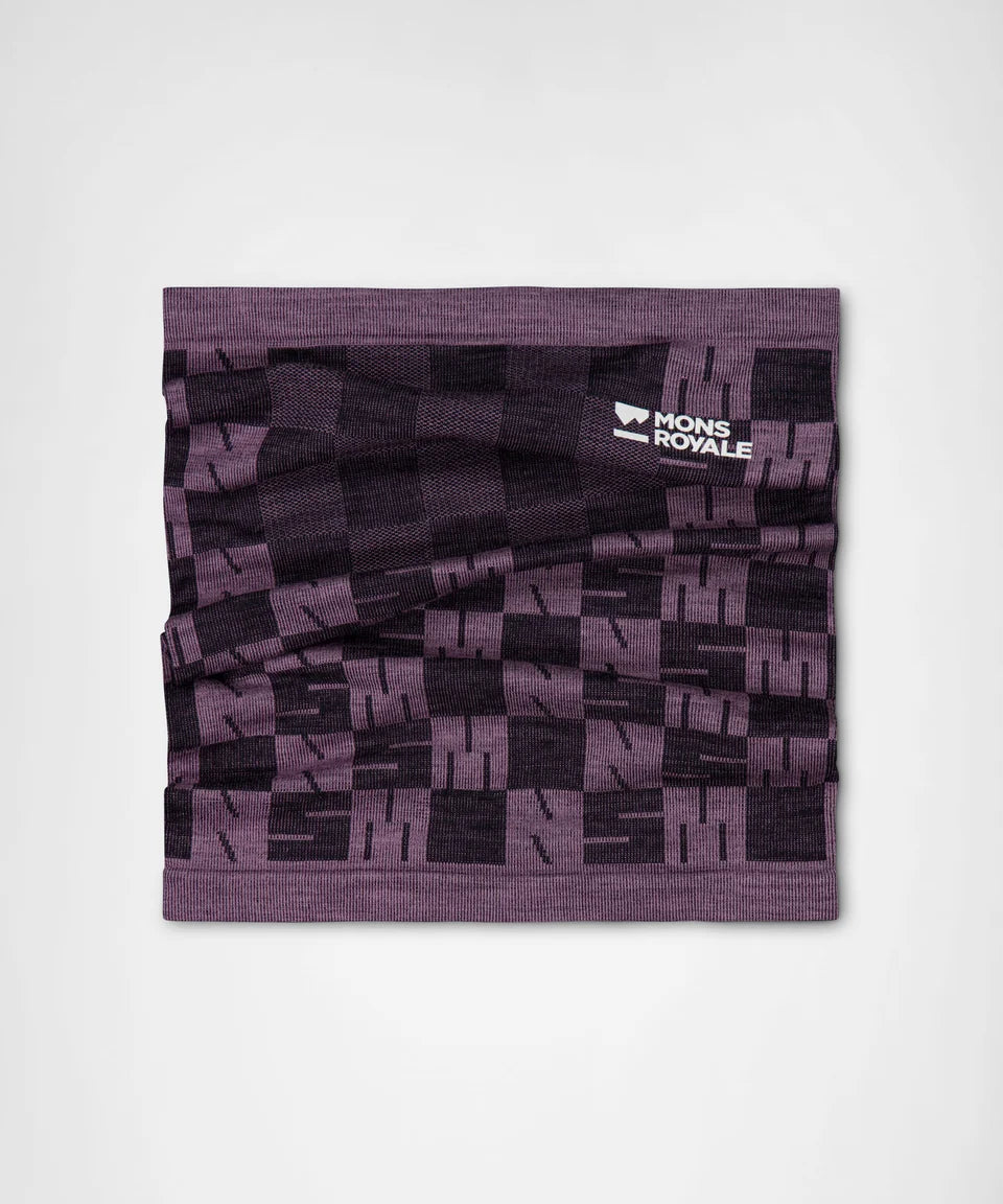Mons Royale Unisex Ascender Neckwarmer ALU mauve / black