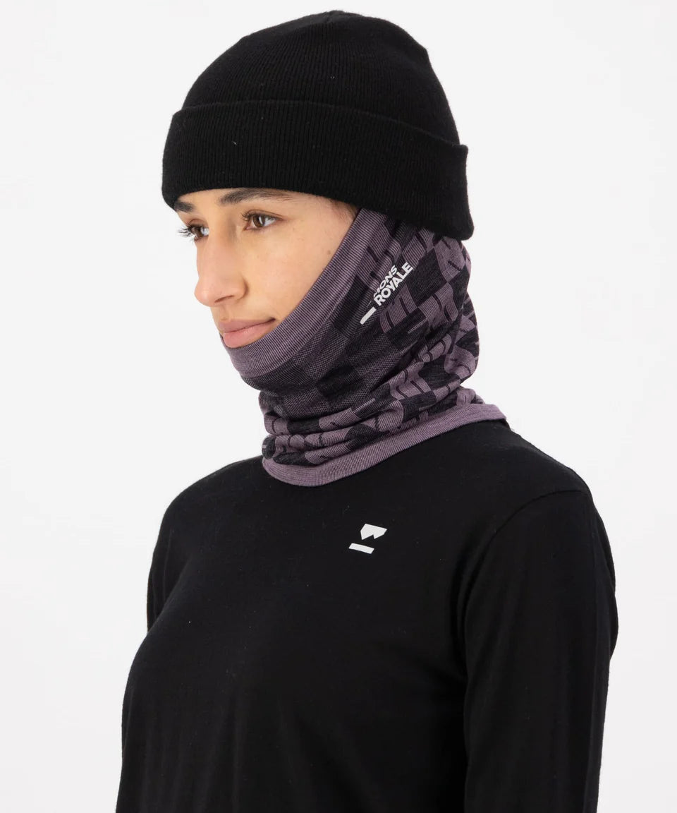 Mons Royale Unisex Ascender Neckwarmer ALU mauve / black
