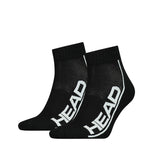 Head Tennis Socks 2P Stripe Quarter black white