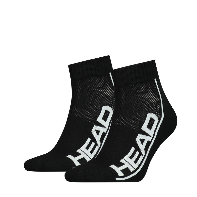 Head Tennis Socks 2P Stripe Quarter black white