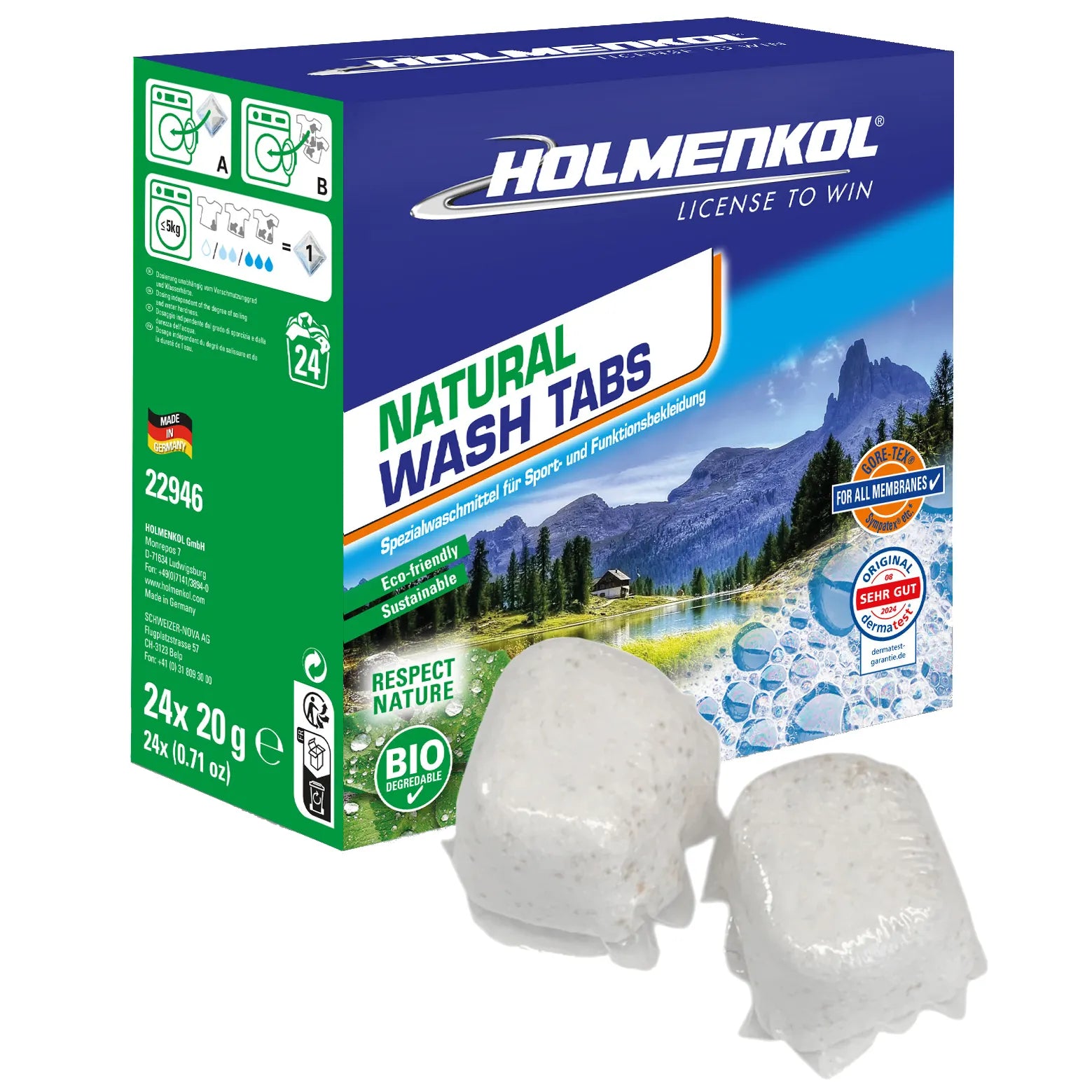Holmenkol Natural Wash Tabs 24 x 20g