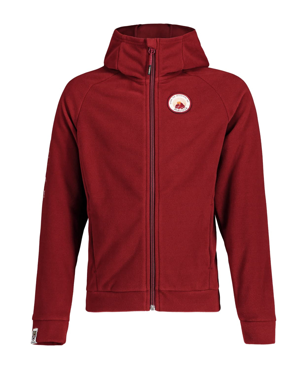 Maloja Hooded Fleece Jacket red monk jr.