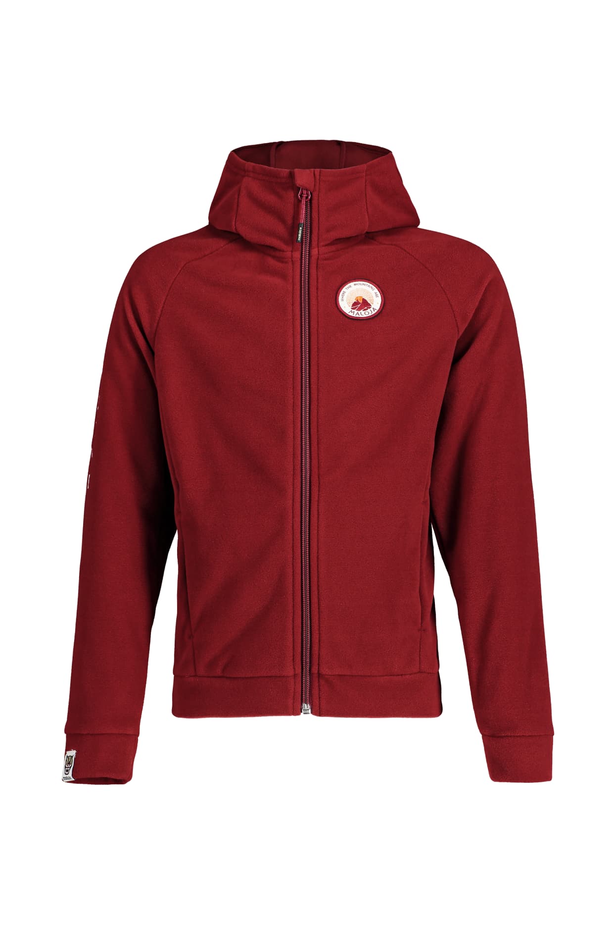 Maloja Hooded Fleece Jacket red monk jr.