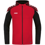 Jako Kapuzenjacke Performance rot schwarz