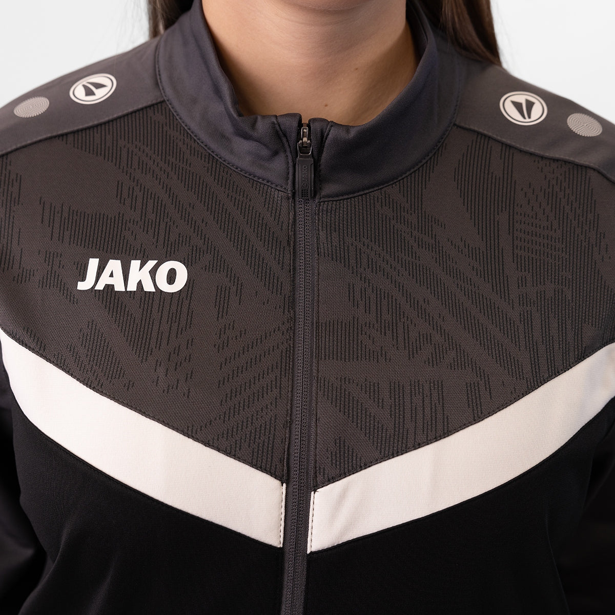 Jako Polyesterjacke Iconic schwarz anthrazit