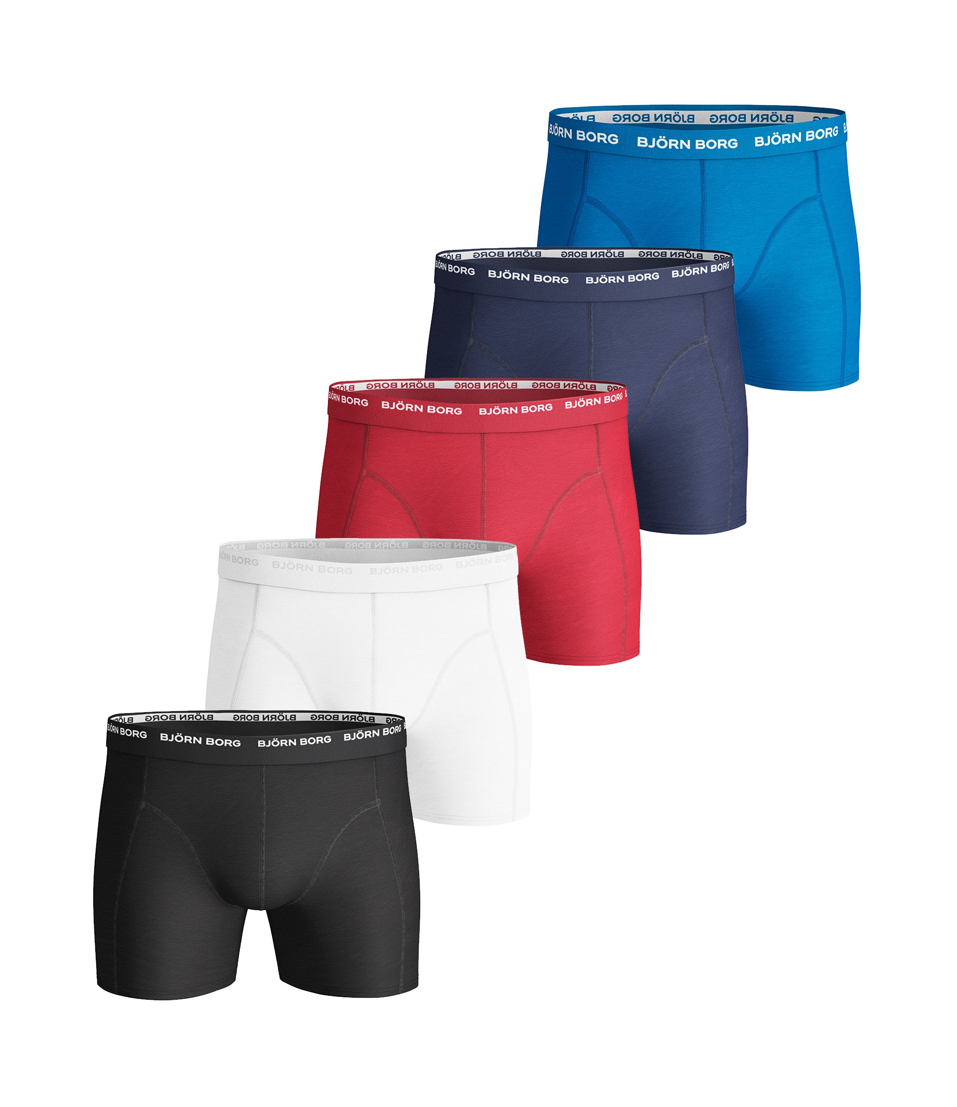 Björn Borg Essential Boxer 5-Pack Black/White/Blue/Red/Navy Blue