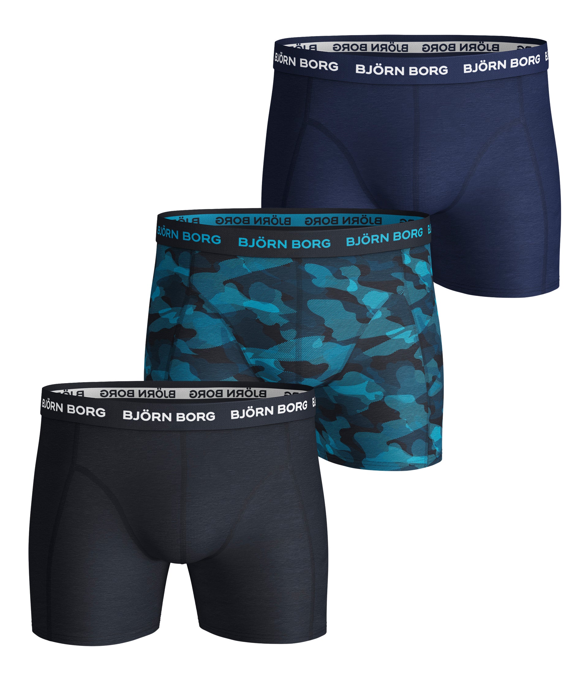 Björn Borg Essential Boxer 3-Pack print/navy blue