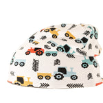 Happy Beanie Traktor weiß/grau