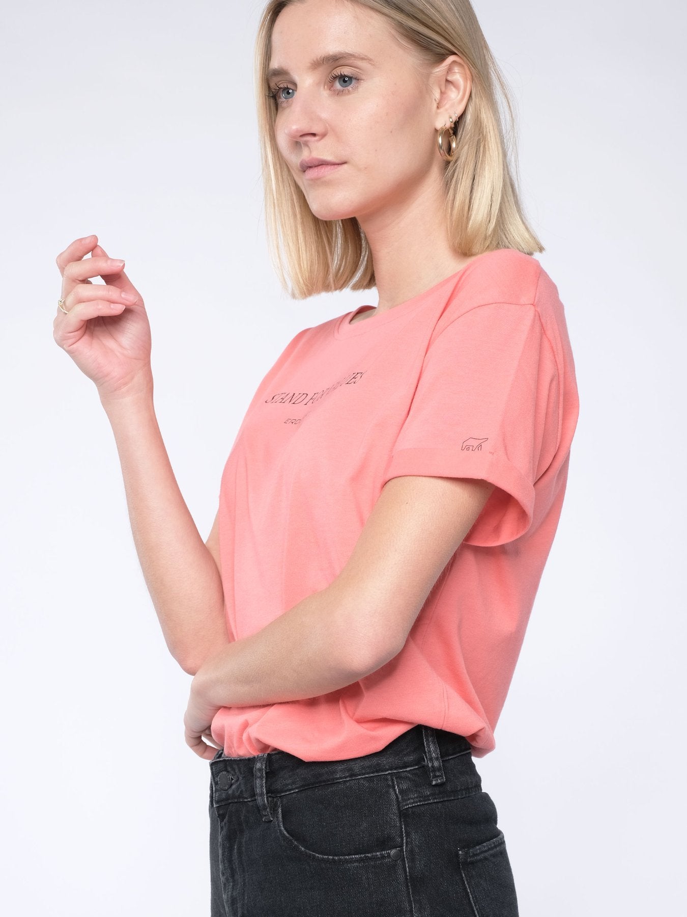 Erdbär Stand for values T-Shirt peach