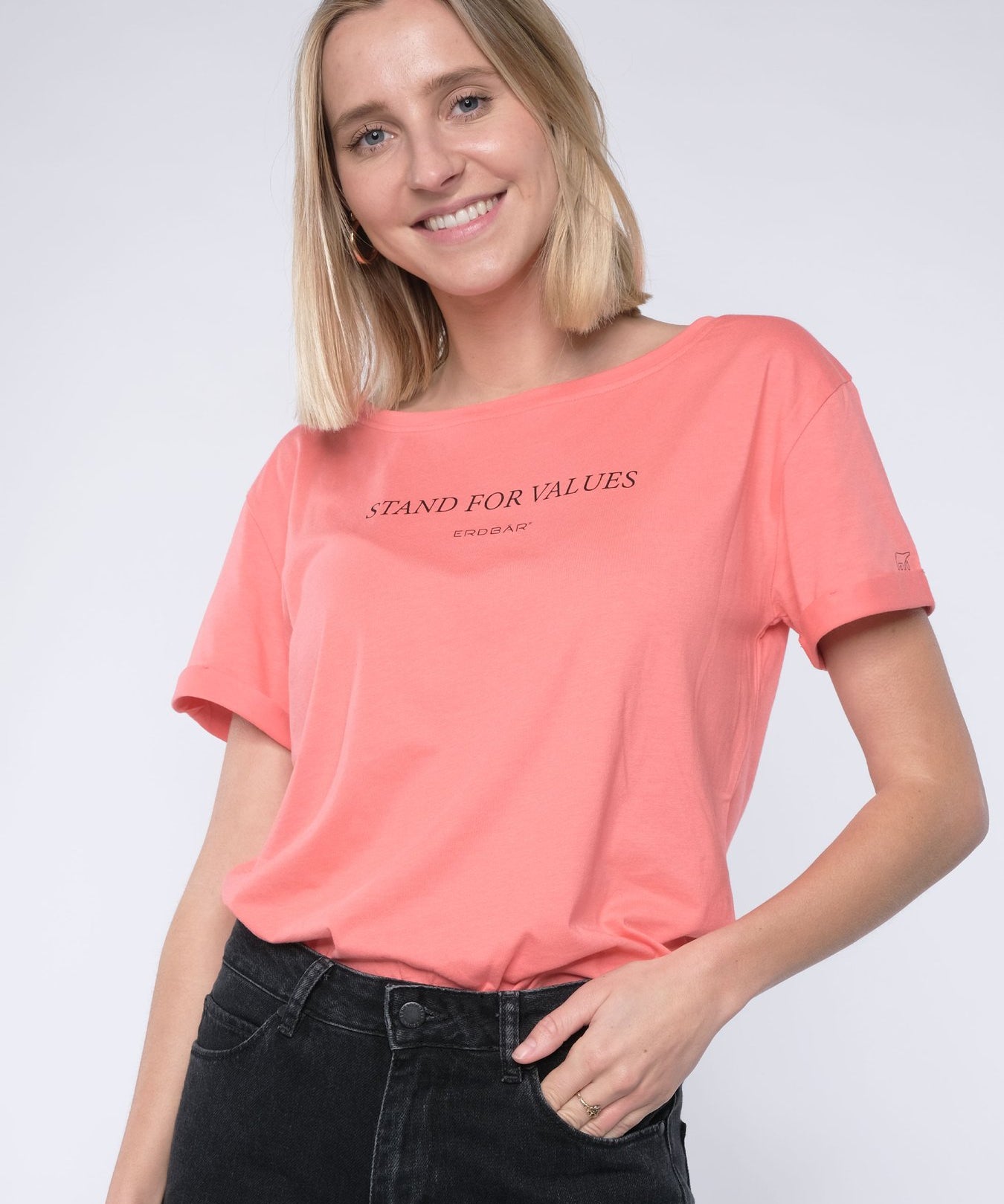 Erdbär Stand for values T-Shirt peach