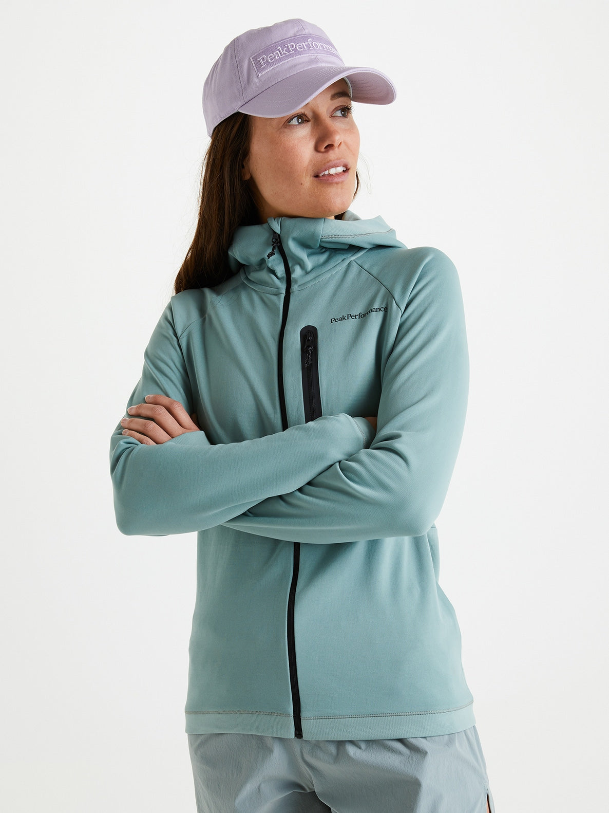 Peak Performance wmn Light Zip Hood-ashen green