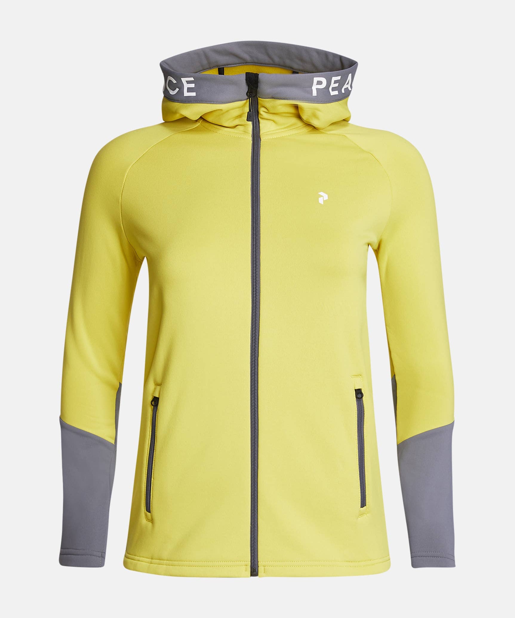 Peak Performance Rider Zip Hood wmn canary lime-quiet grey
