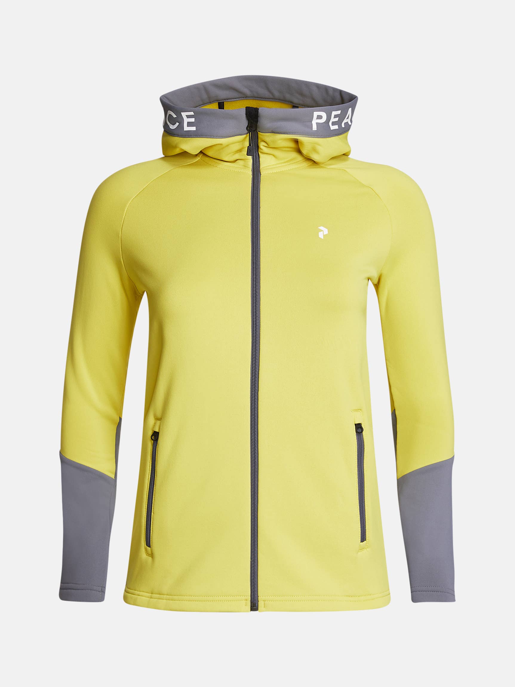 Peak Performance Rider Zip Hood wmn canary lime-quiet grey