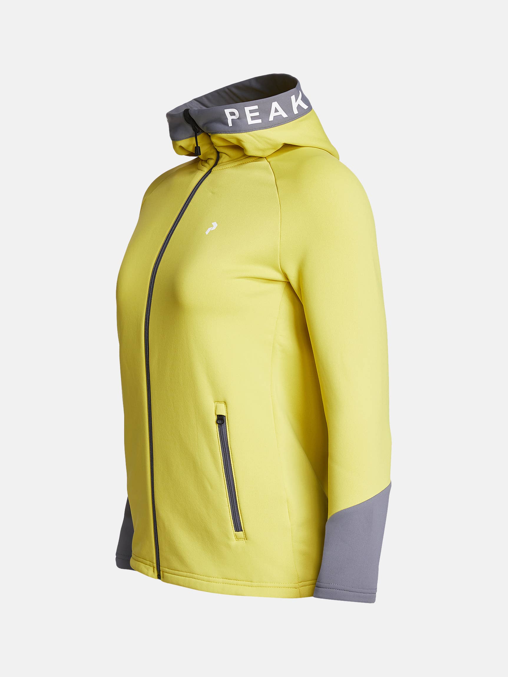 Peak Performance Rider Zip Hood wmn canary lime-quiet grey