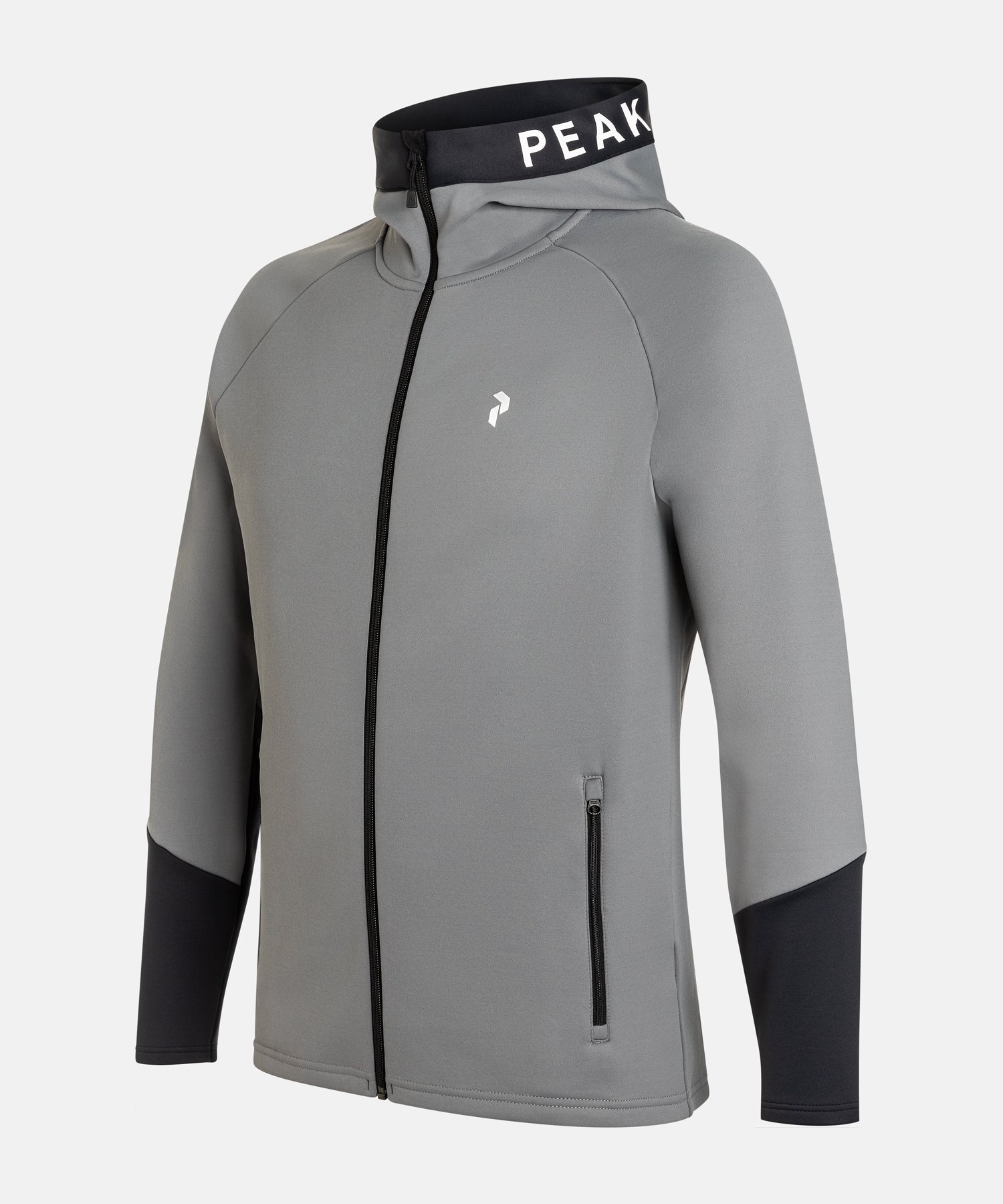Peak Performance Rider Mid Zip Hood quiet grey-black