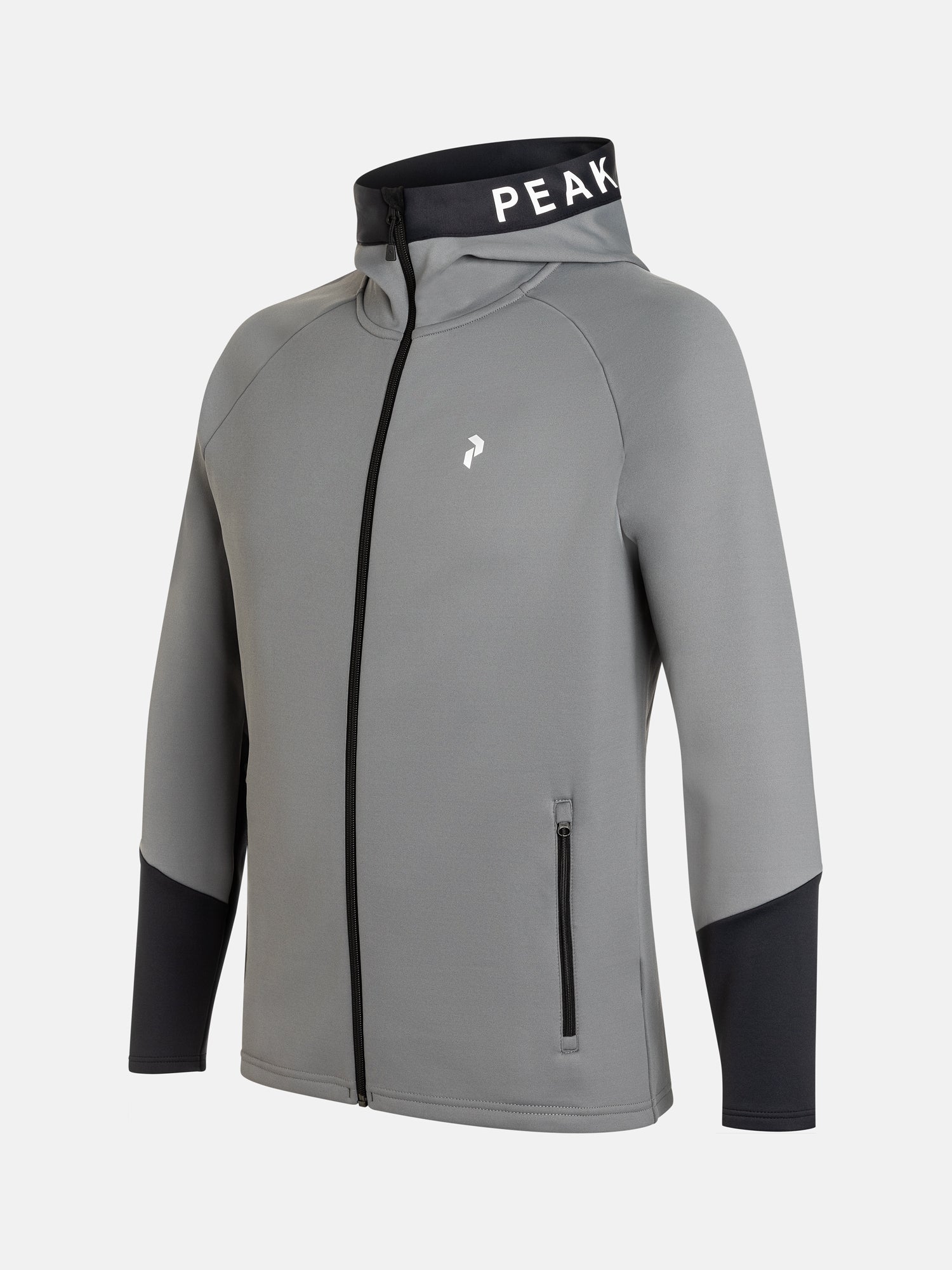 Peak Performance Rider Mid Zip Hood quiet grey-black