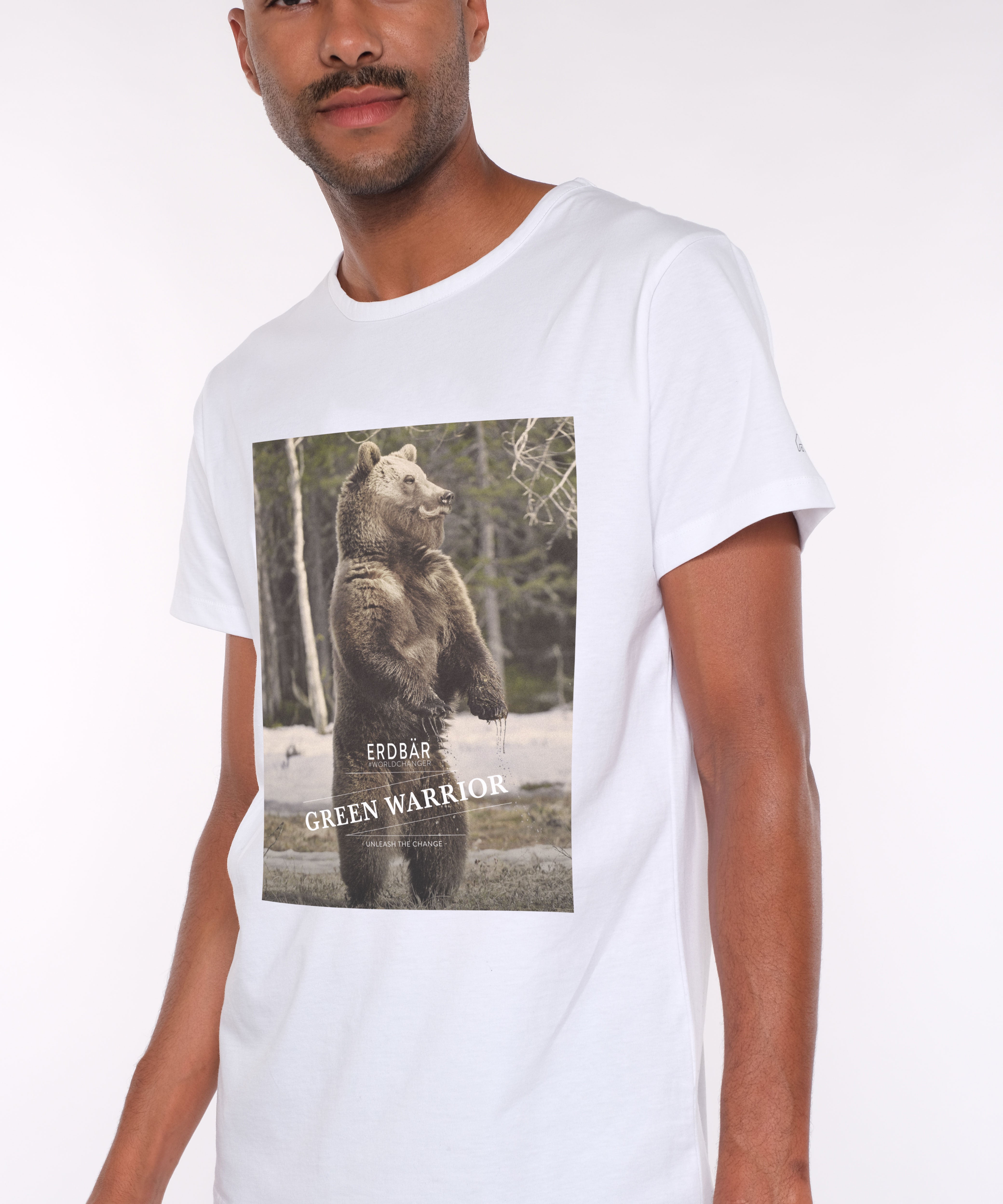 Erdbär Rundhals T-Shirt weiß