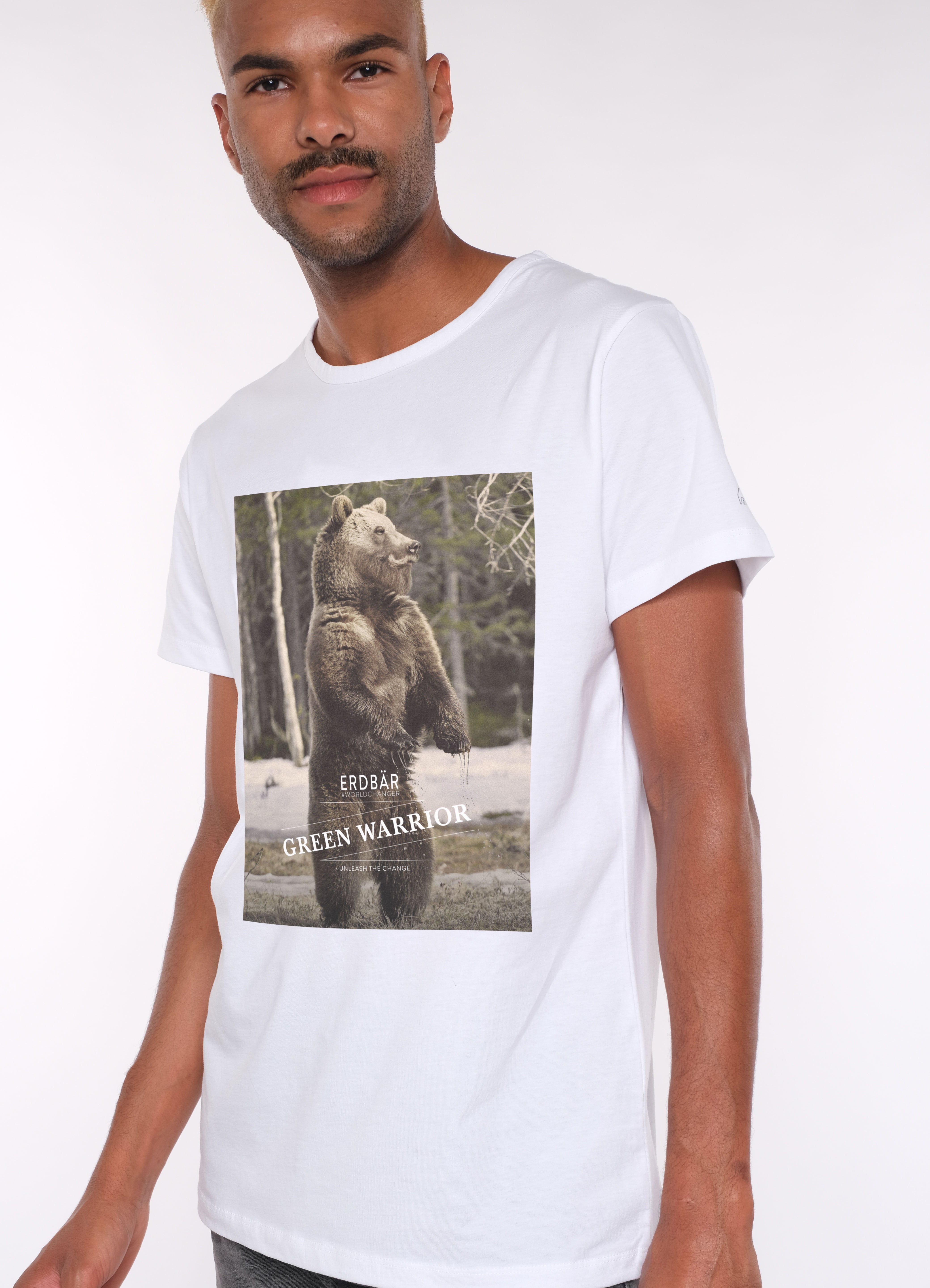 Erdbär Rundhals T-Shirt weiß