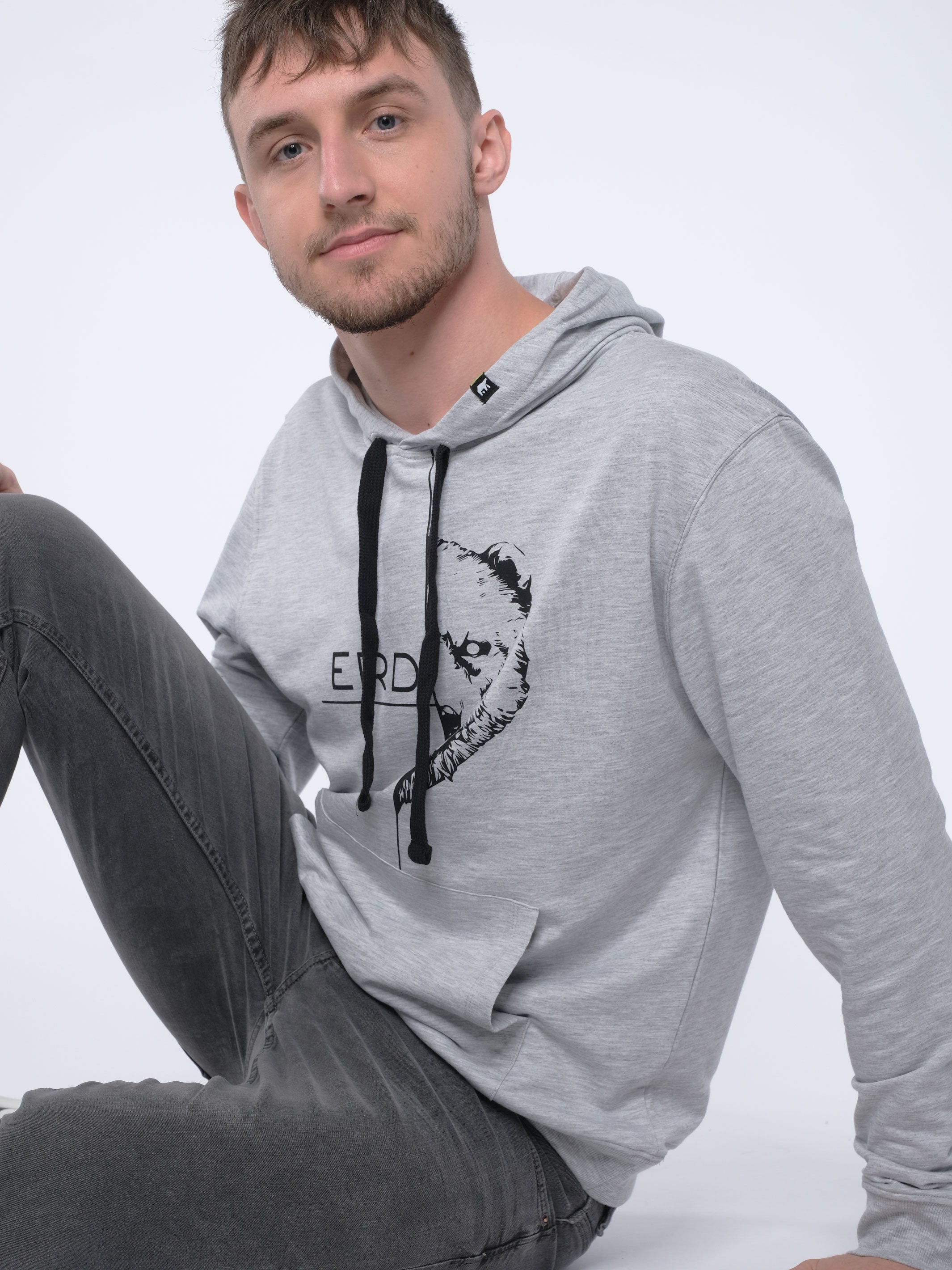Erdbär Hoodie Bearface grey