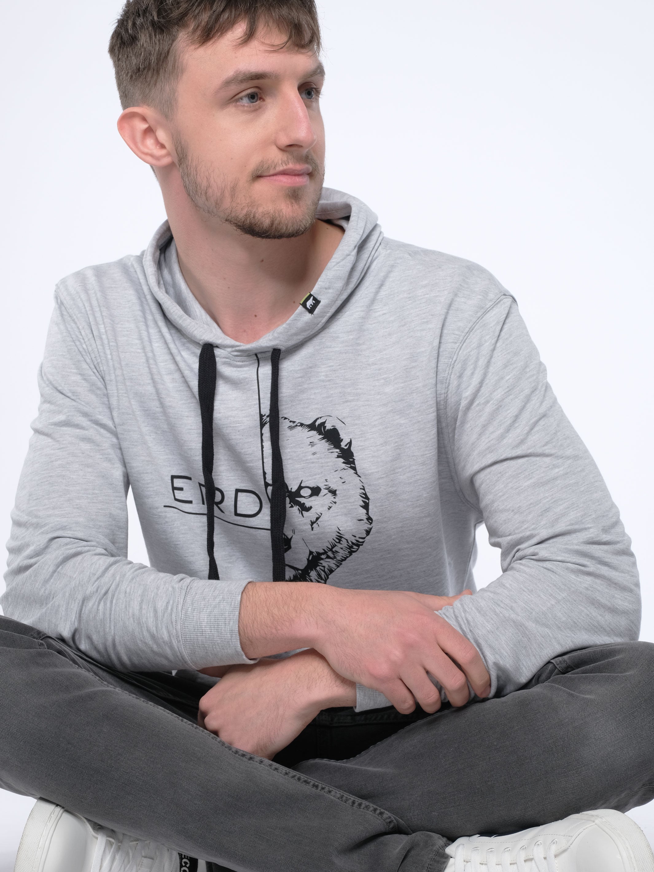 Erdbär Hoodie Bearface grey