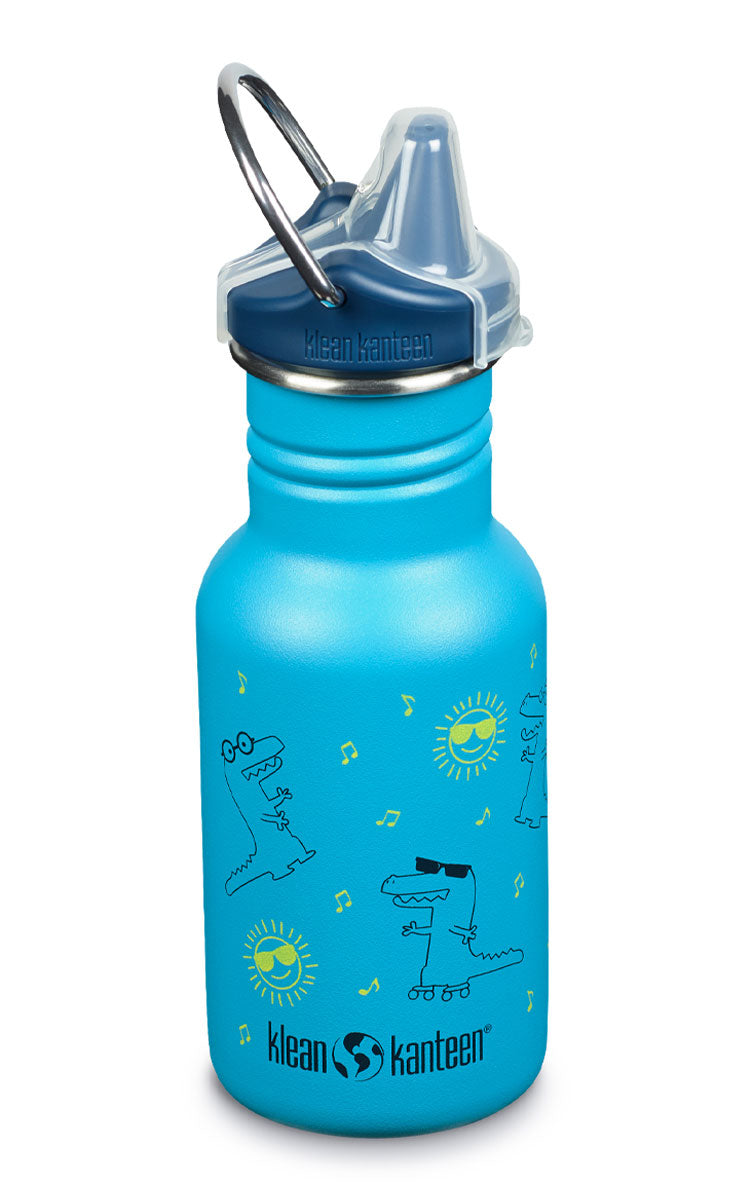 Klean Kanteen Edelstahl Trinkflasche Kid Classic Sippy Cap 355ml-Dinos